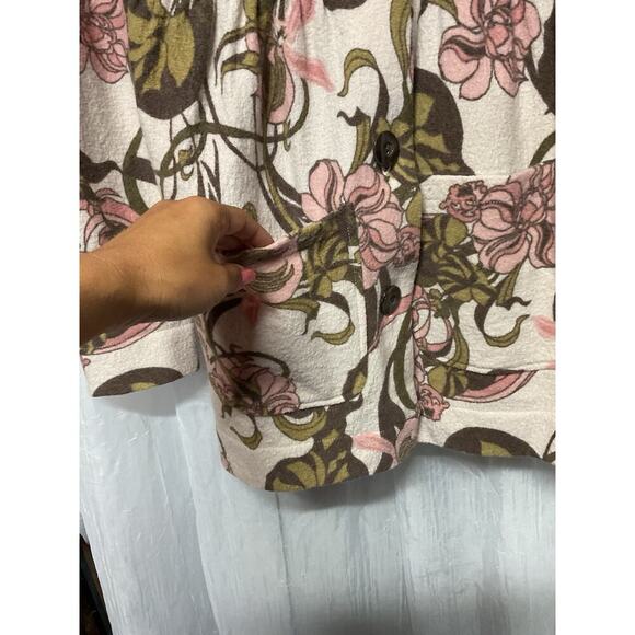 ANTHROPOLOGIE Pea Coat Womens Sz Med GUINEVERE Kirklees Sweater Coat Wool Floral - Picture 7 of 12